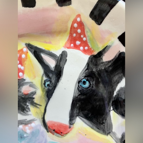 Bunny’s Tea Party “Handmade Ceramic 8 Sided Platter 13”x10” - Picture 10 of 11